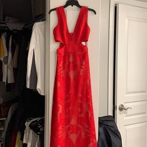 BCBG Maxazria red maxi dress